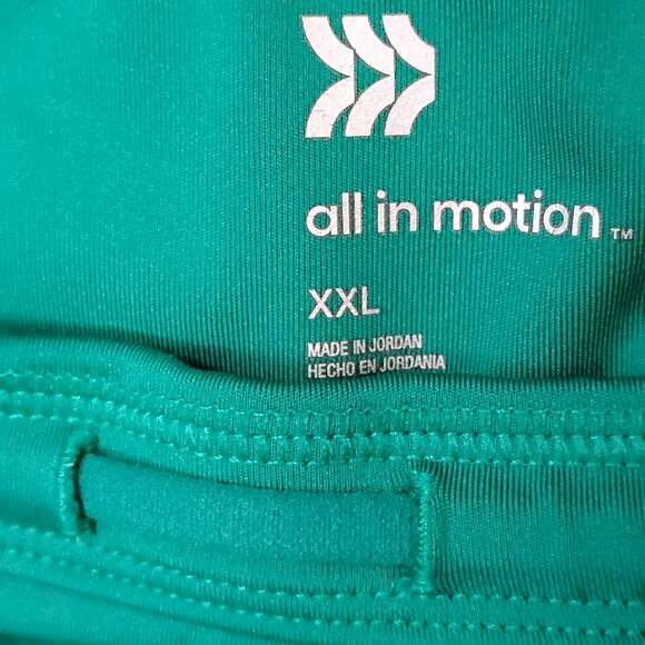 All In Motion Cropped Leggings Size XXL Green 2 Side Pockets Infinite Drawstring - Picture 7 of 7